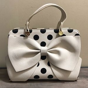 White/Black Polka Dot Crossbody